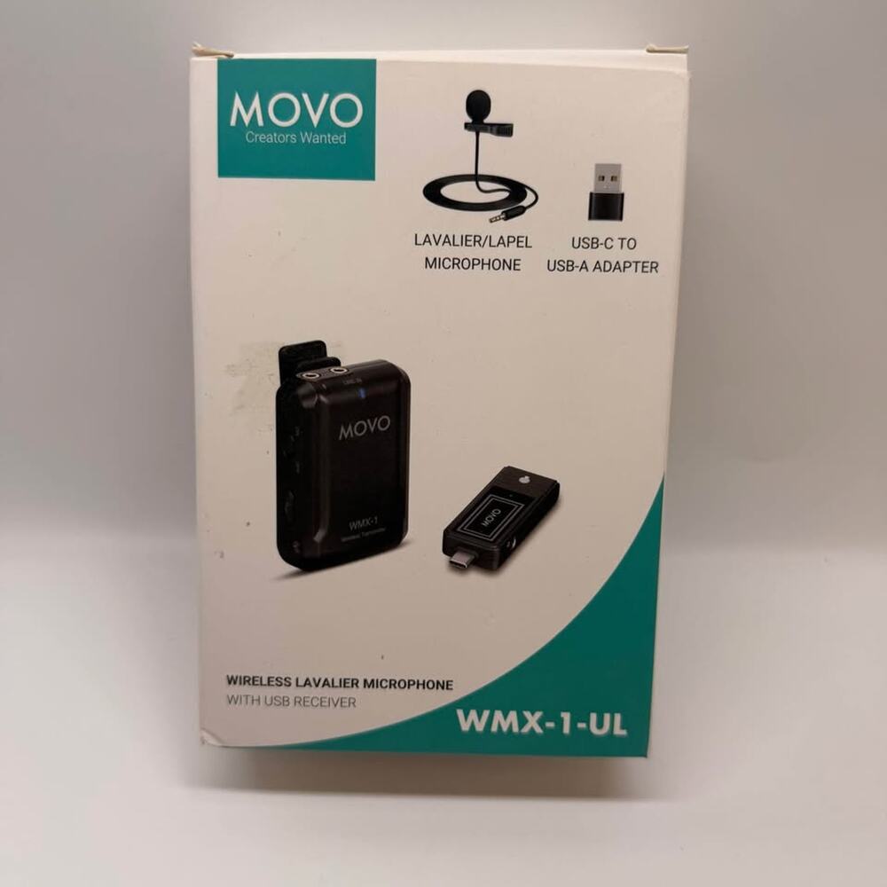 NEW Movo WMX-1-UL Wireless Lavalier Microphone with USB Receiver
